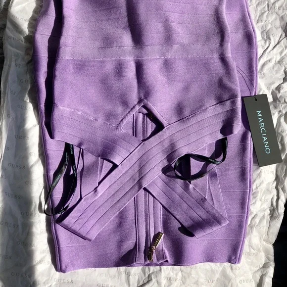 MARCIANO Matteo Bandage BodyCon Midi Cocktail Dress NWT - Picture 4 of 9